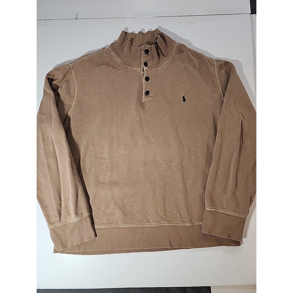 Vintage Polo By Ralph Lauren Men's 2XL Long-Sleeve Banded‎ Waist Henely Sweater